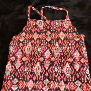 Pink spaghetti strap shirt from justice with designs